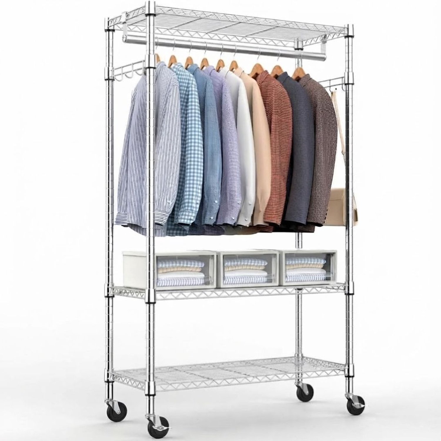 Vantivo® Kledingrek Metaal - Kledinghangers - Dressboy-Zilver