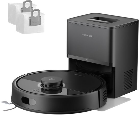 Roborock Q7 L5+ Set-Robotstofzuiger-Dubbel Anti-Tangle Systeem-8000 Pa Zuigkracht-Elektronische Watertank-LiDAR-Navigatie-Ideaal voor Tapijten en Dierenharen-Zwart
