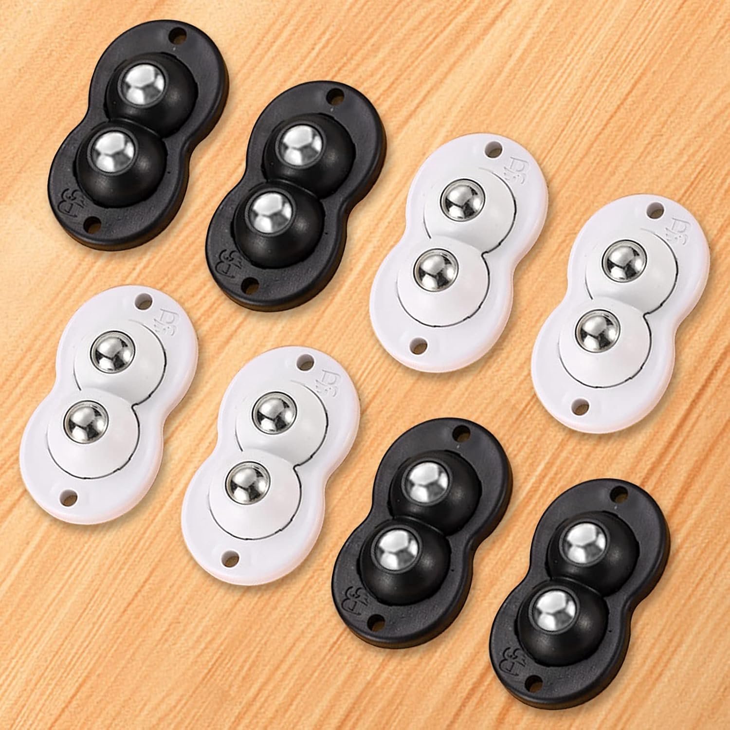 mini-wielen 8 stuks - zelfklevend - 360 graden draaibaar - ideaal voor opbergdozen - ServiceTopper