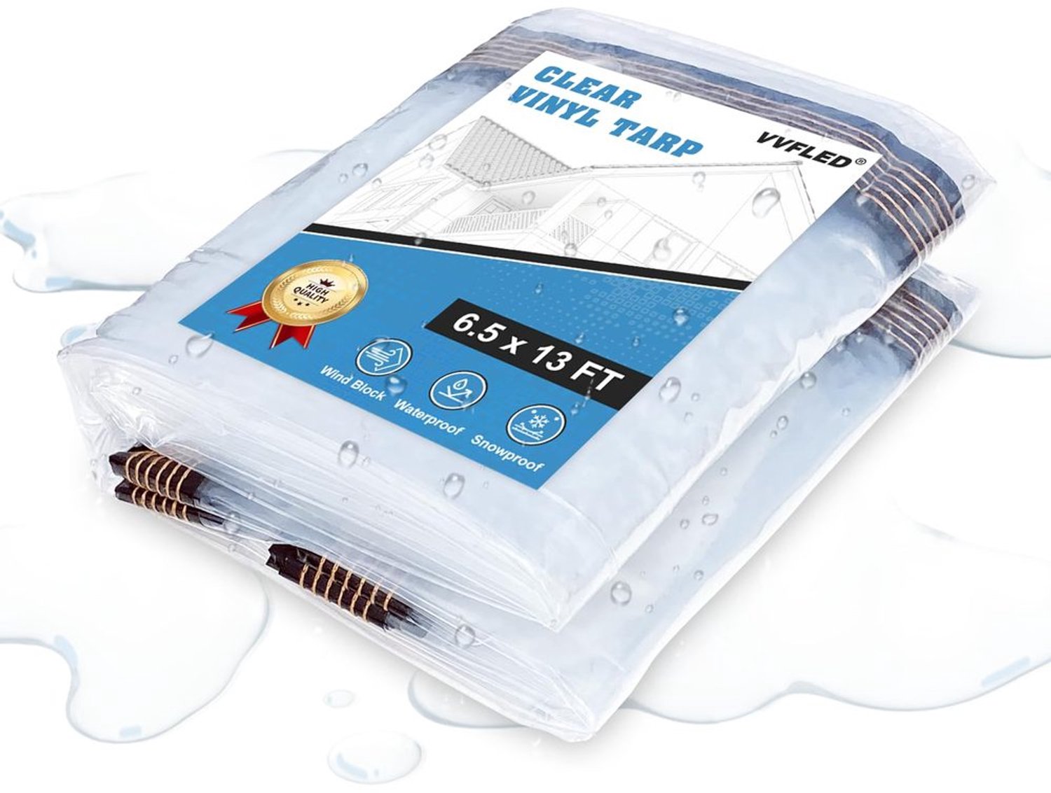 Waterdicht Transparant Dekzeil 2 x 4 m met Ringen