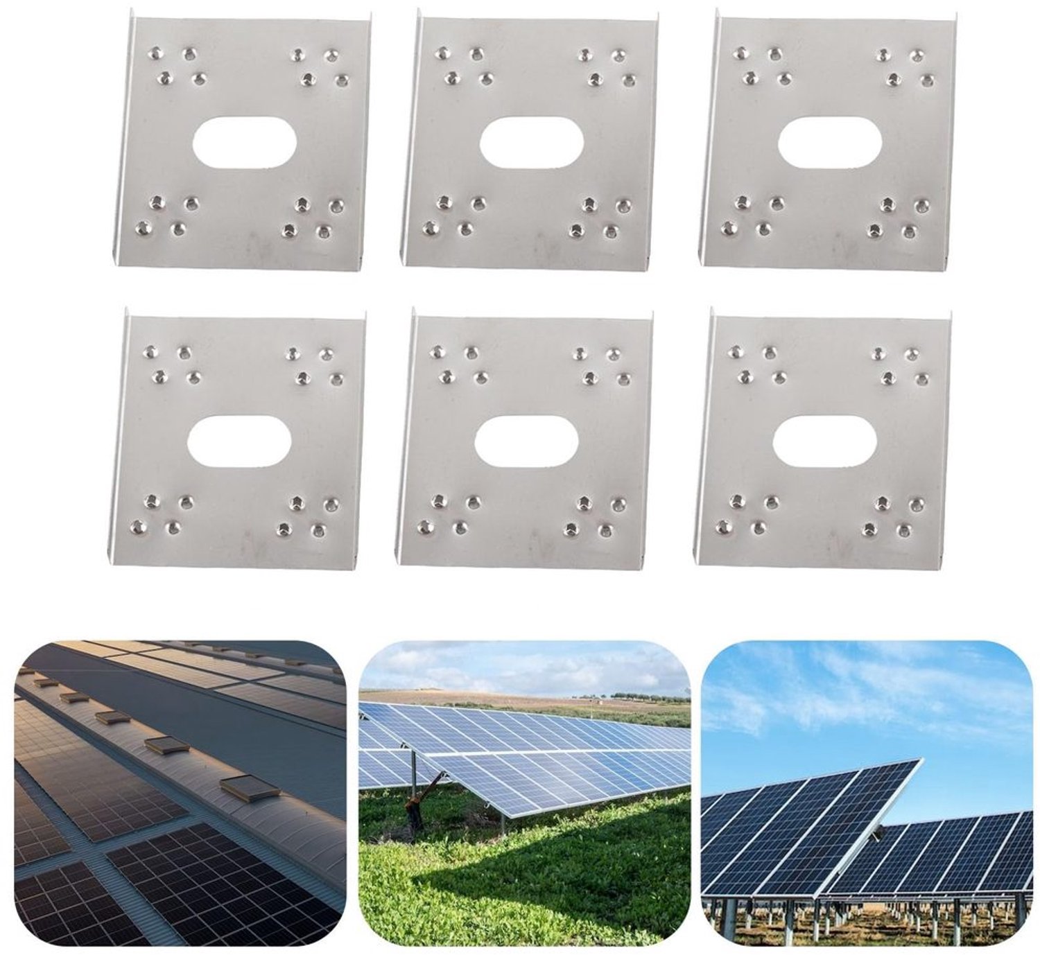 Bliksembeveiliging 100 Stks - RVS Pakking - Aarding - Geleidende Doorn - Compatibel met C/U-vormig Staal - Voor Fotovoltaïsche Systemen