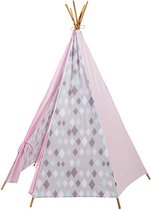 Kids Depot Wieber tipi met stokken Roze - Speeltent