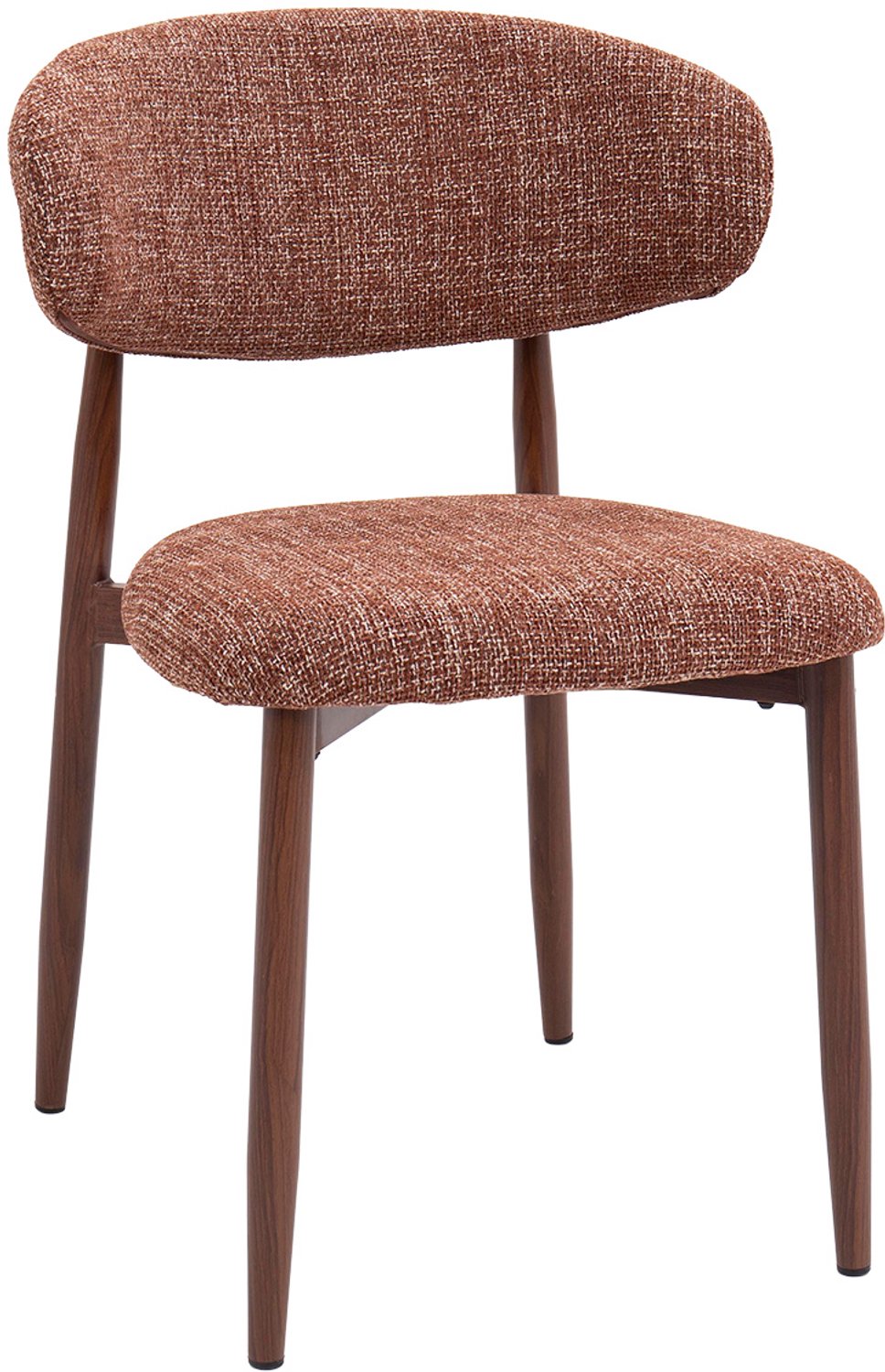 Giga Meubel Eetkamerstoel Alexia - Rood/Walnoot - 52x56x77cm - Set van 2