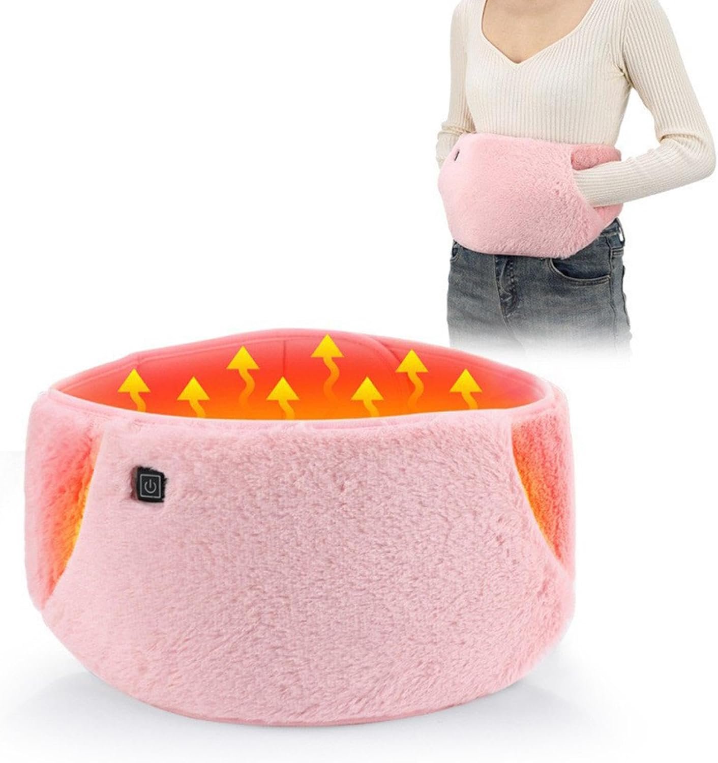 Pyreta verwarmde buikband - USB - 3 standen - Roze