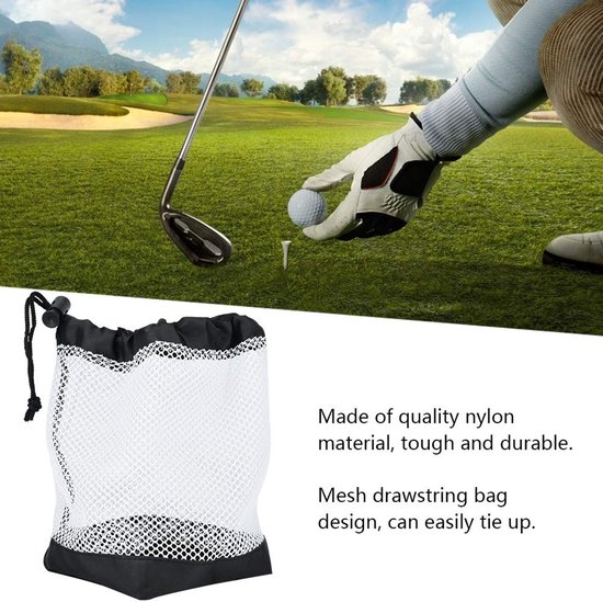 Golfbalzak Duurzaam - Opbergtas voor 36 Golfballen - Nylon Mesh - Trekkoordsluiting - Wasbaar en Sneldrogend - Geschikt voor Gym en Reizen — afbeelding 4