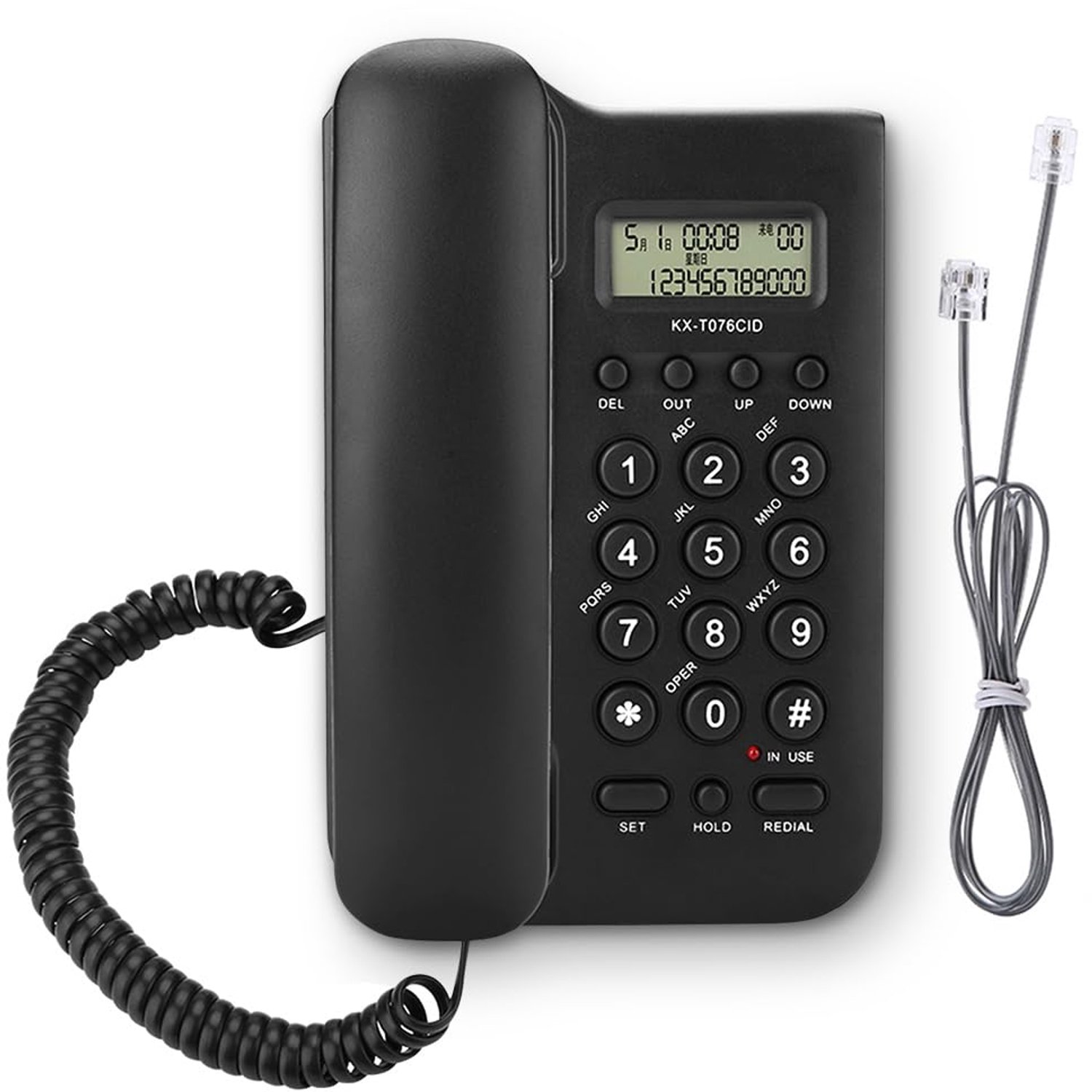 Tafeltelefoon met Grote Toetsen - Snoergebonden - Extra Luide Belvolume - Herhaalfunctie - Wandmontage - Geschikt voor Senioren - Vaste Telefoon