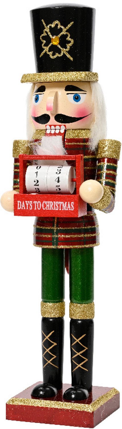 Decoris Notenkraker Adventskalender vurenhout - 38cm hoog uni