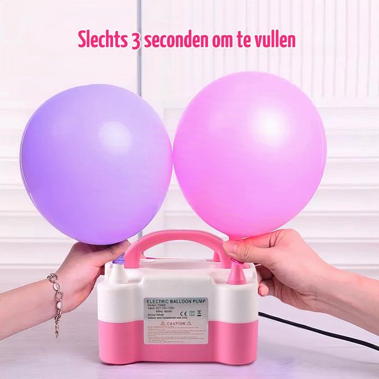 Luchtballonpomp, elektrische ballonpomp, luchtballonnen pomp met 2+2 luchtuitlaten, draagbare elektrische luchtpomp voor verjaardag, bruiloft, kerst, feestdecoratie (220V 600W) — afbeelding 3