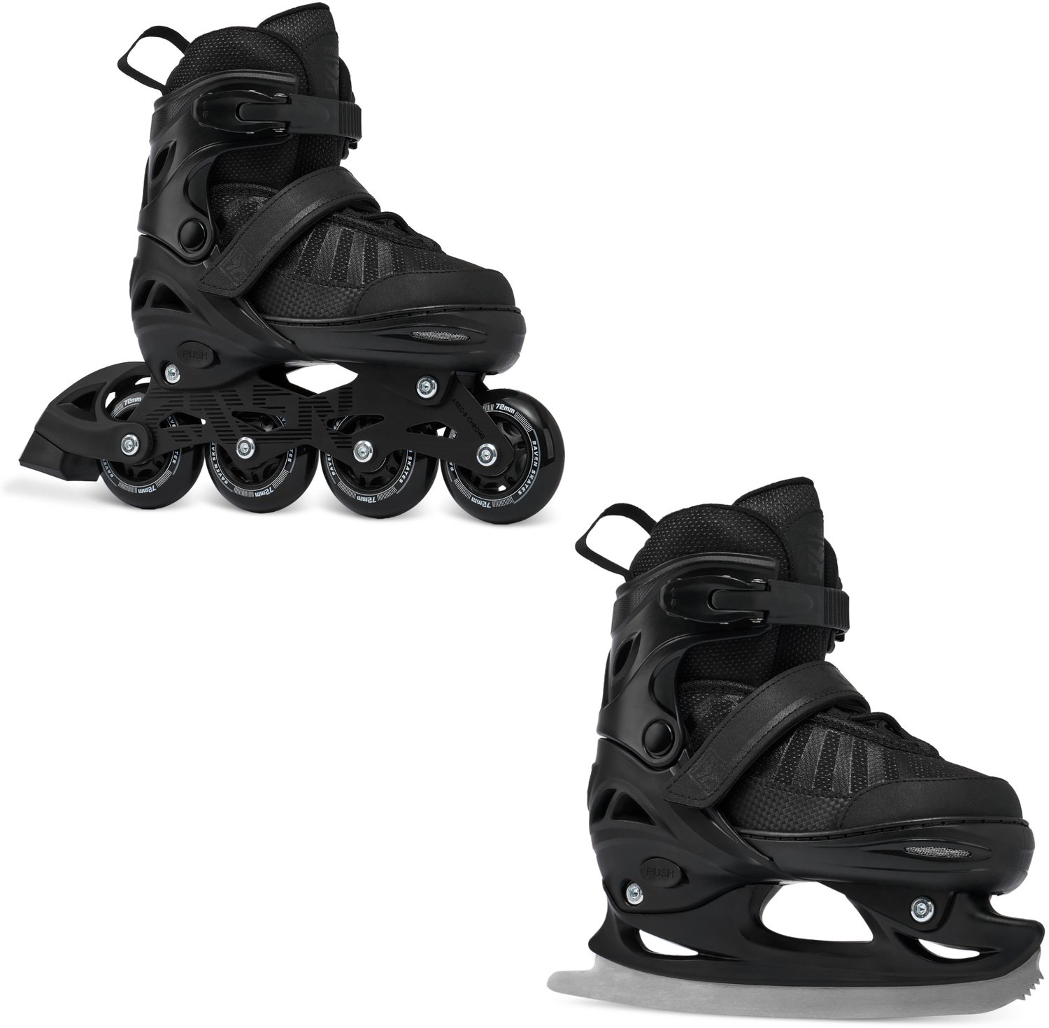Raven Oxen 2-in-1 set: Skeelers en kunstschaatsen 38-42 Zwart