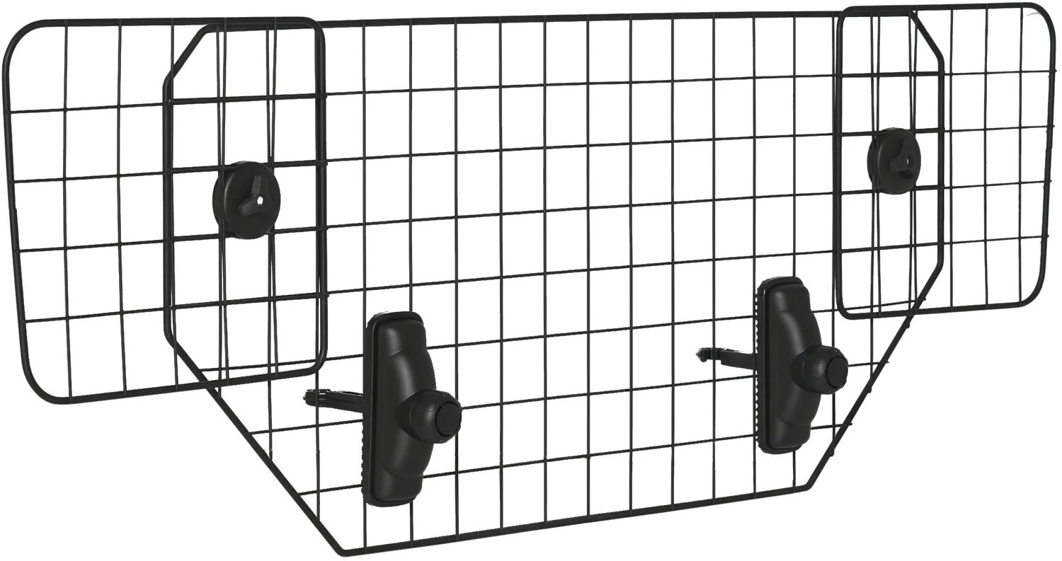 Heidat auto hondenrek - Verstelbaar van 90 tot 120 cm – Universeel Hondenbeschermrooster – Metalen Veiligheidsrek – Zonder Boren – Zwart