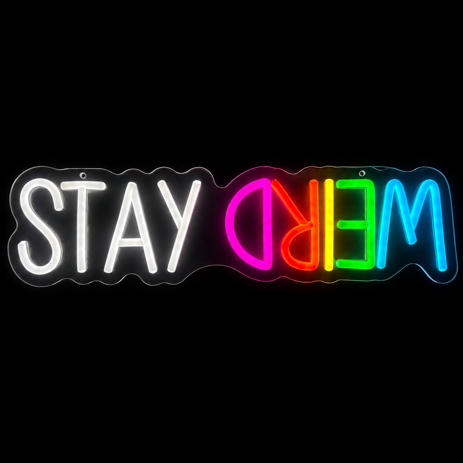 Neon Lamp - Stay Weird - Dimbaar - Incl. Ophangmateriaal - Neon Sign - LED Lamp - Verlichting - Wandlamp