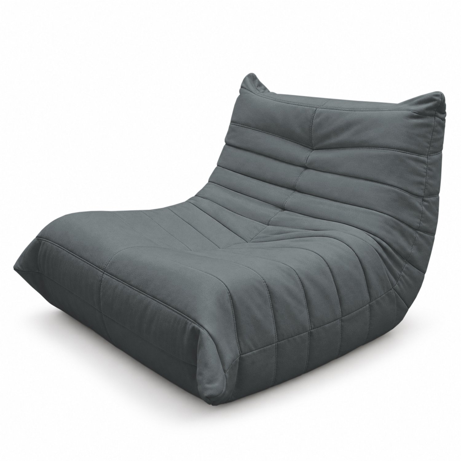 MUVANO Grijze vloerfauteuil - zitzakstoel met schuimvulling - ergonomische vloerstoel - flanellen bekleding - 100 x 90 x 70 cm - lezen en ontspannen Grijs