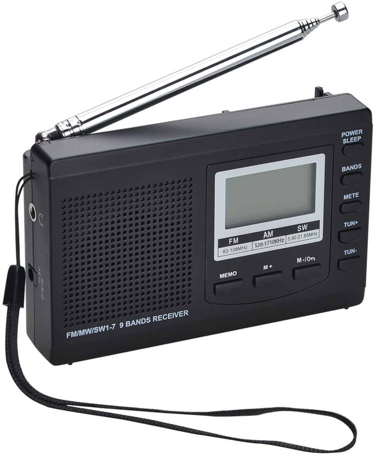 Draagbare Radio met 9 Frequenties en Alarmfunctie