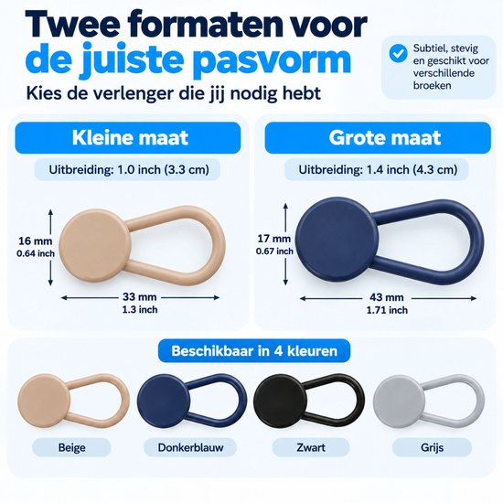 Knoopsgat Verlenger - Set van 28 Stuks - Broekverbreder - Knoopsgaten Elastiek - Knoopsverlenger - 15-18 MM — cadeau in Cadeau-ideeën - foto 2