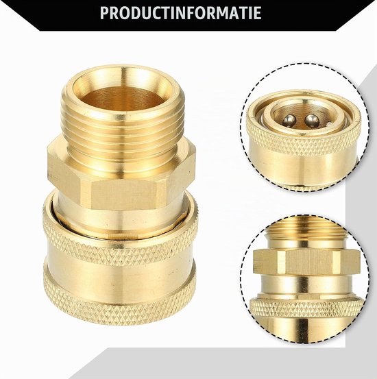 Hogedrukreiniger Koppeling 40mm - Messing - Universeel voor Auto - Duurzaam en Sterk - ServiceTopper — afbeelding 4