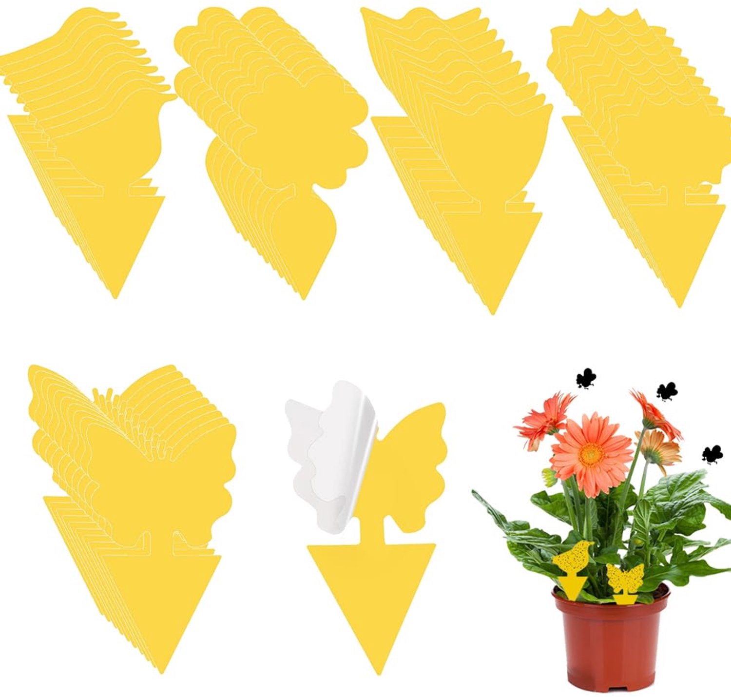 Set van 50 Gele Stickers voor Rouwmuggenbestrijding