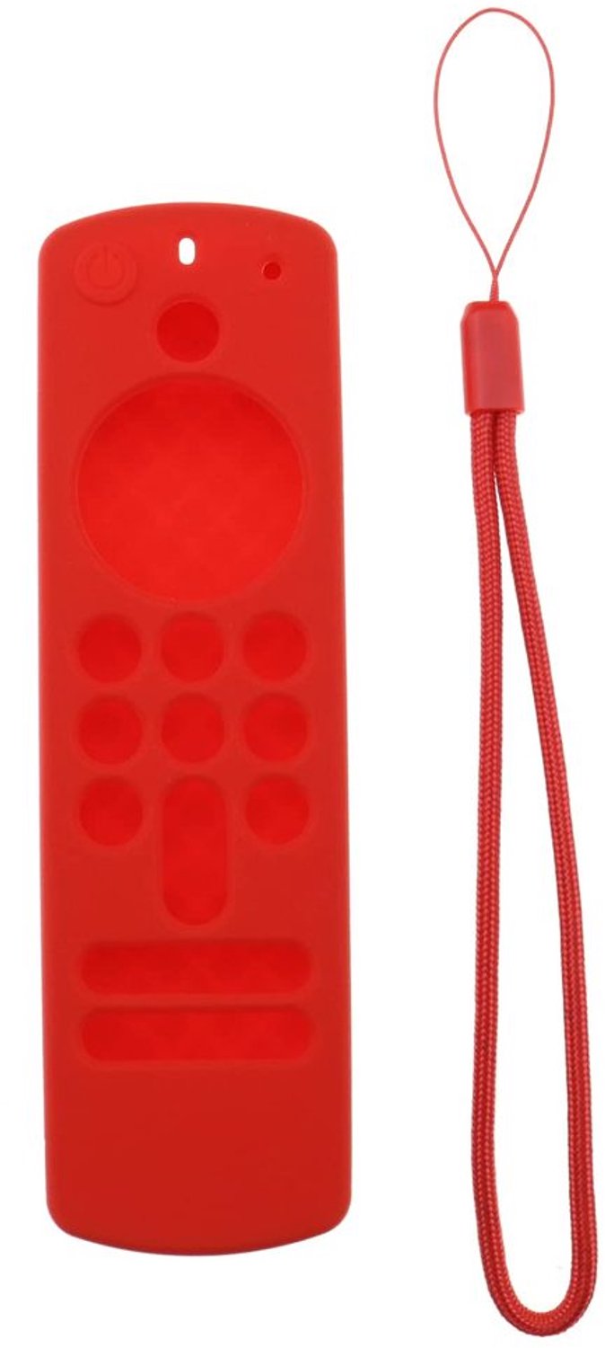 Afstandsbediening Beschermhoes - Siliconen Hoesje - Rood - Handriem Inclusief - Bescherming voor Afstandsbediening - Geschikt voor Alexa...