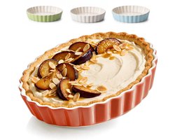 Praknu Cakevorm Keramisch 28cm - Hoge Randen voor Quiche & Taart - Antiaanbaklaag