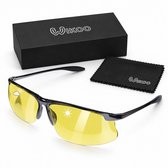 Wikoo® Nachtbril Auto Gele Bril – Gepolariseerde Night Vision Bril tegen Verblinding Koplampen – Anti-verblindingsbril voor Autorijden in het Donker, Mist en Regen – Bril tegen Nachtblindheid – Overzetbril nachtbril – UV400 – Comfortabel Design