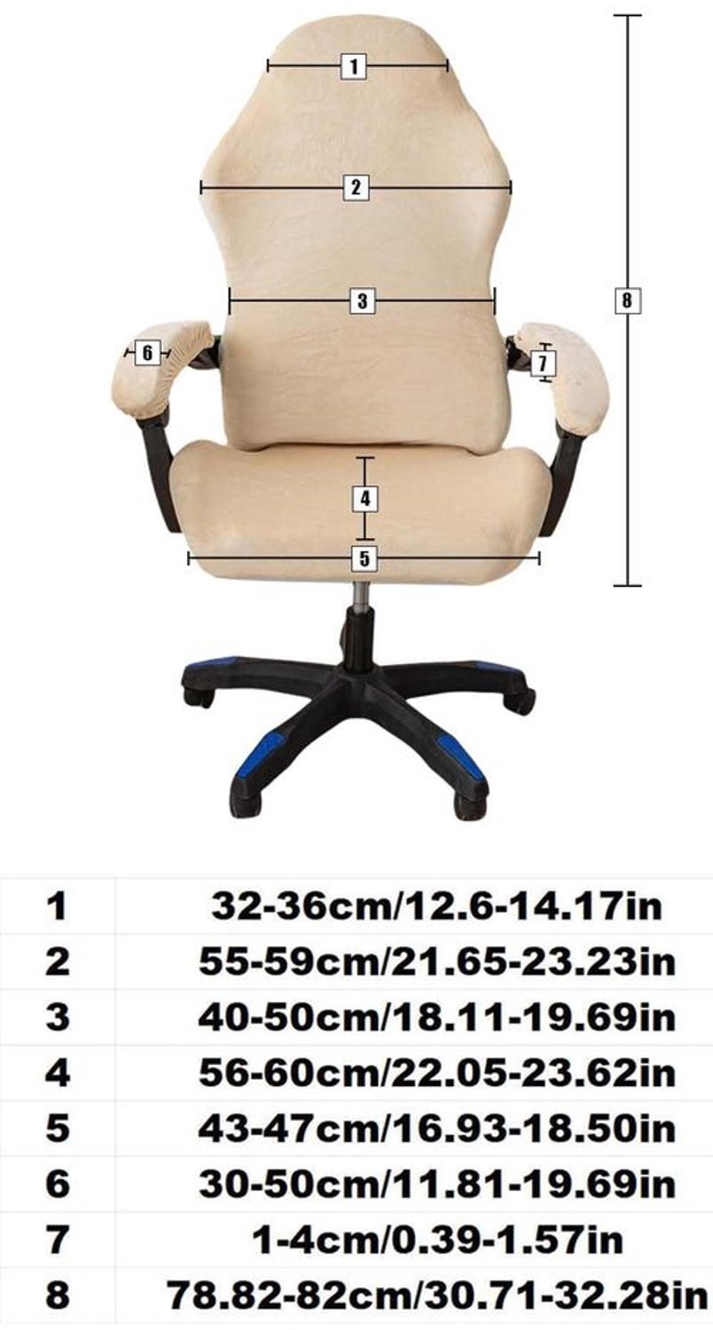 Gaming Stoel Bekleding Set van 4 Stuks met Armleuningen en Rugleuning — afbeelding 5