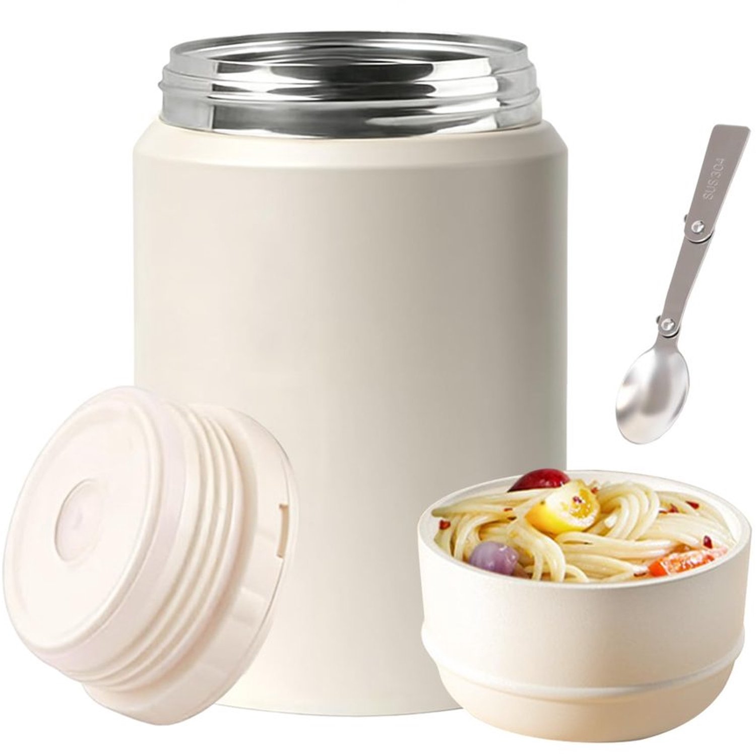 Lekvrije Thermobeker voor Voedsel met Lepel, 750 ml