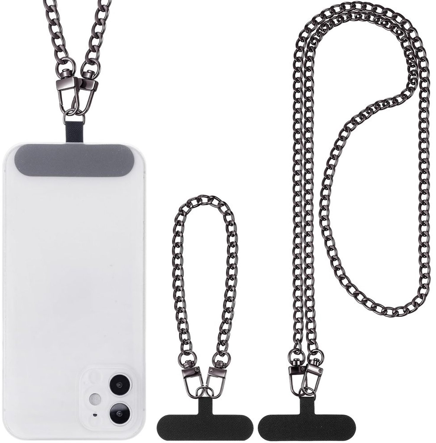 Set van 2 Bruine Telefoon Lanyards met Charm