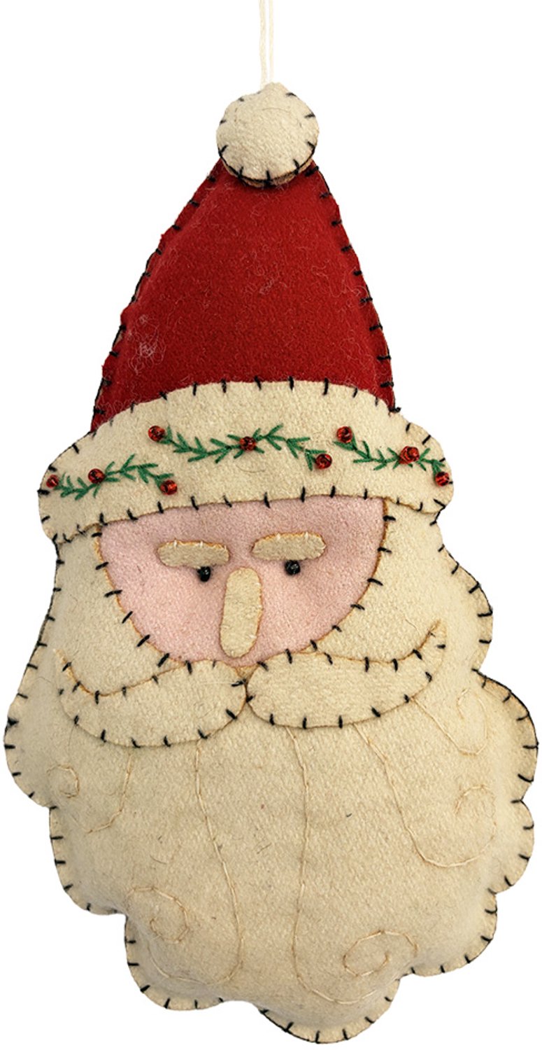 Clayre & Eef Kersthanger Kerstman Wit Vilt