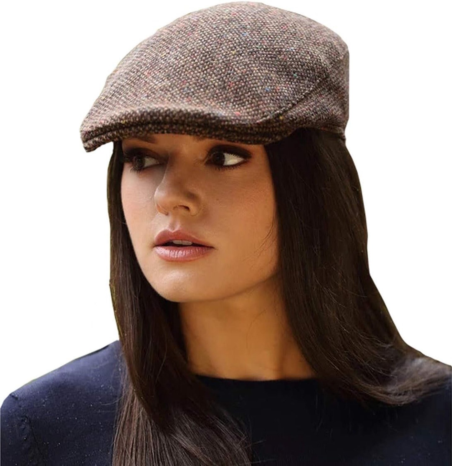 Tweed wollen donegal touring cap. Unisex klimop hoed. Genaaide piek en taft voering. 100% gemaakt in Ierland.