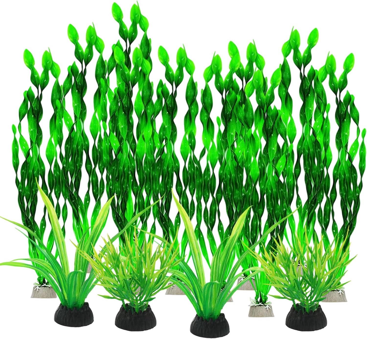 14 stuks aquariumplanten kunstplanten, waterplanten, kunstmatige groene aquariumdecoratie, kunstplanten, plastic planten voor aquaria, decoratie, visvijver, tankaccessoires