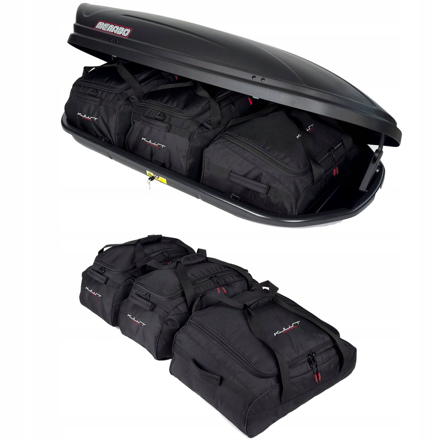 Set van 3 Daktas Tassen voor Dakkoffer - 227L Totaal