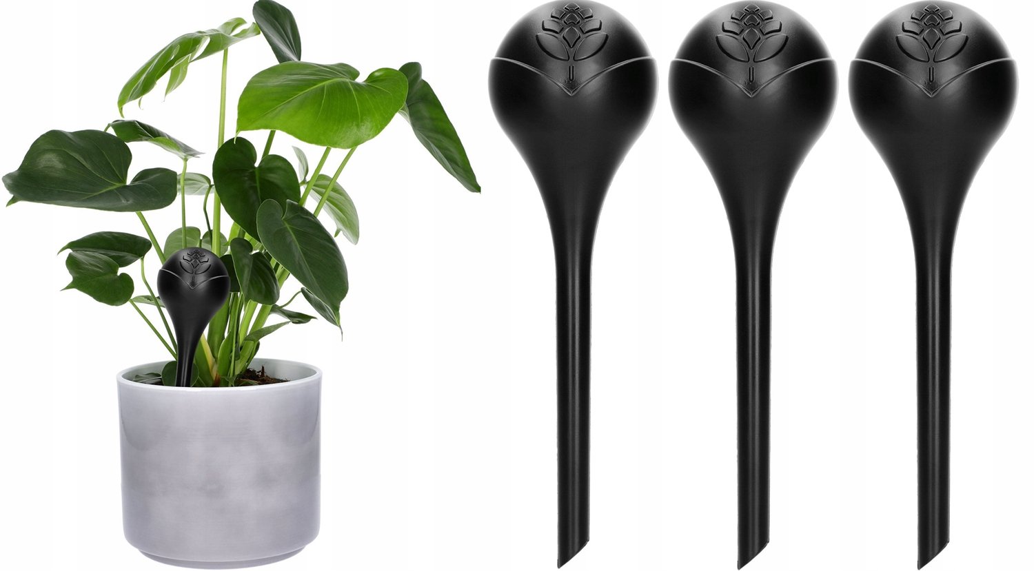 3x Zwarte Watergeefkralen 400ml - Zelfwaterend voor Planten