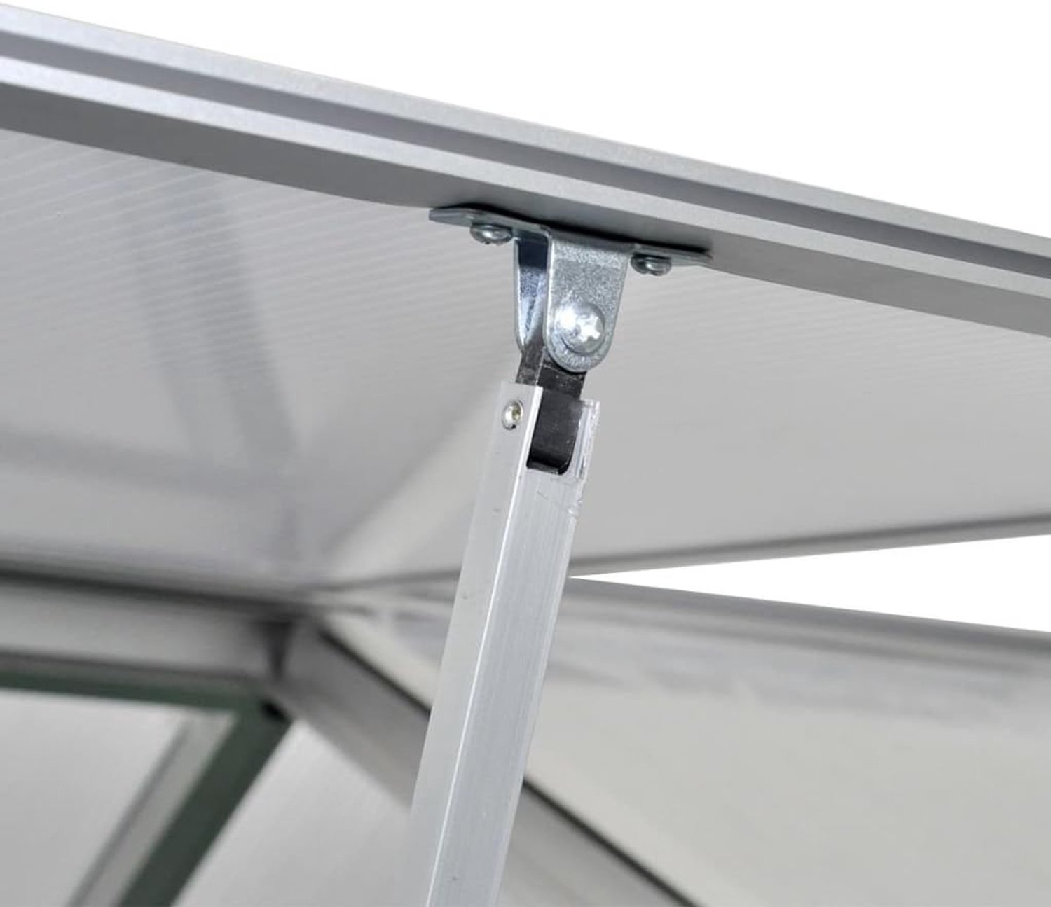 Broeikas met sokkelframe, broeikas, polycarbonaat, transparant, versterkte aluminiumconstructie, uv-bestendig, warmte-isolatie, 7,55 m²