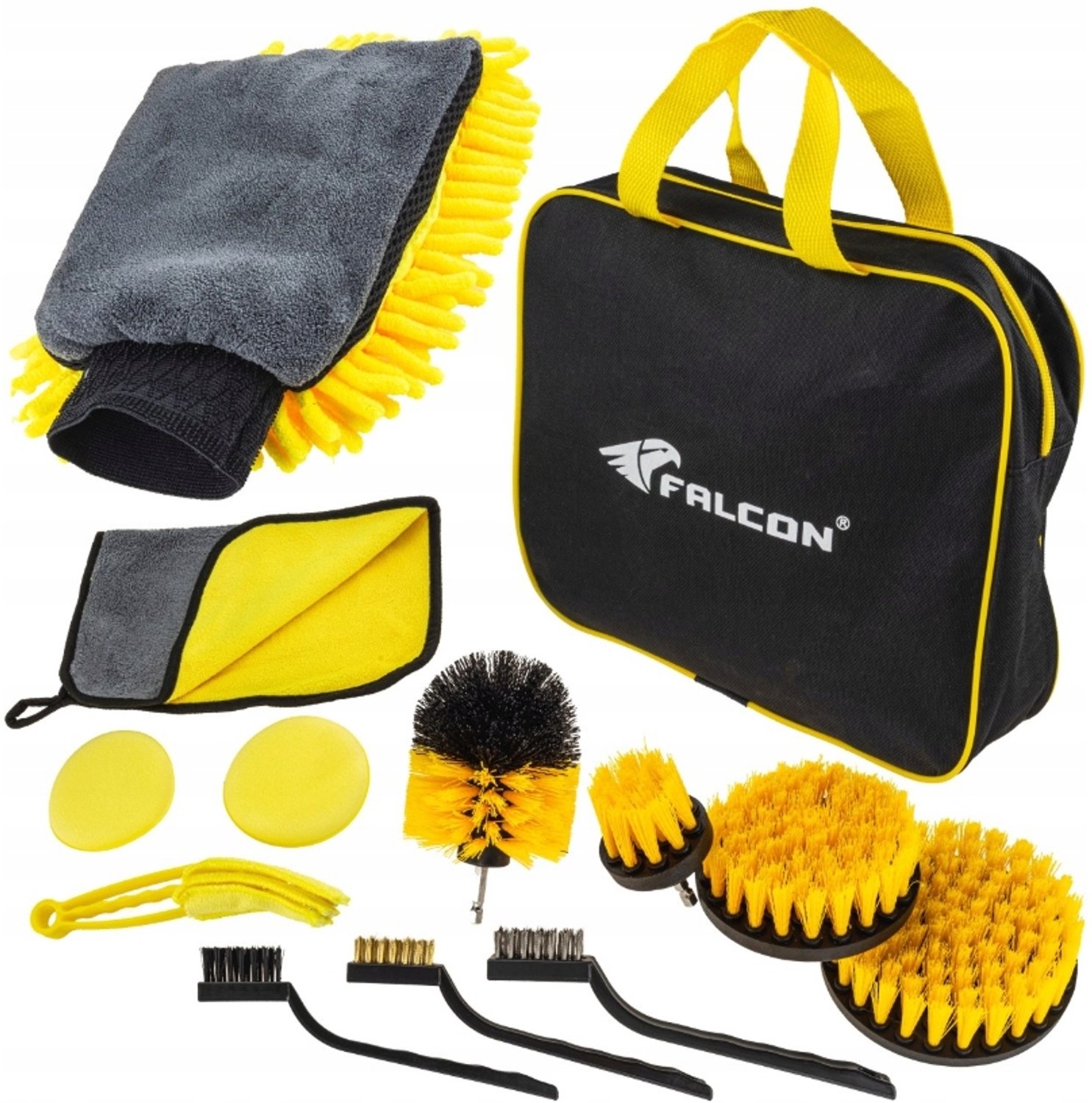 19-delige Auto Detailset: Borstels, Pads, Doek & Tas