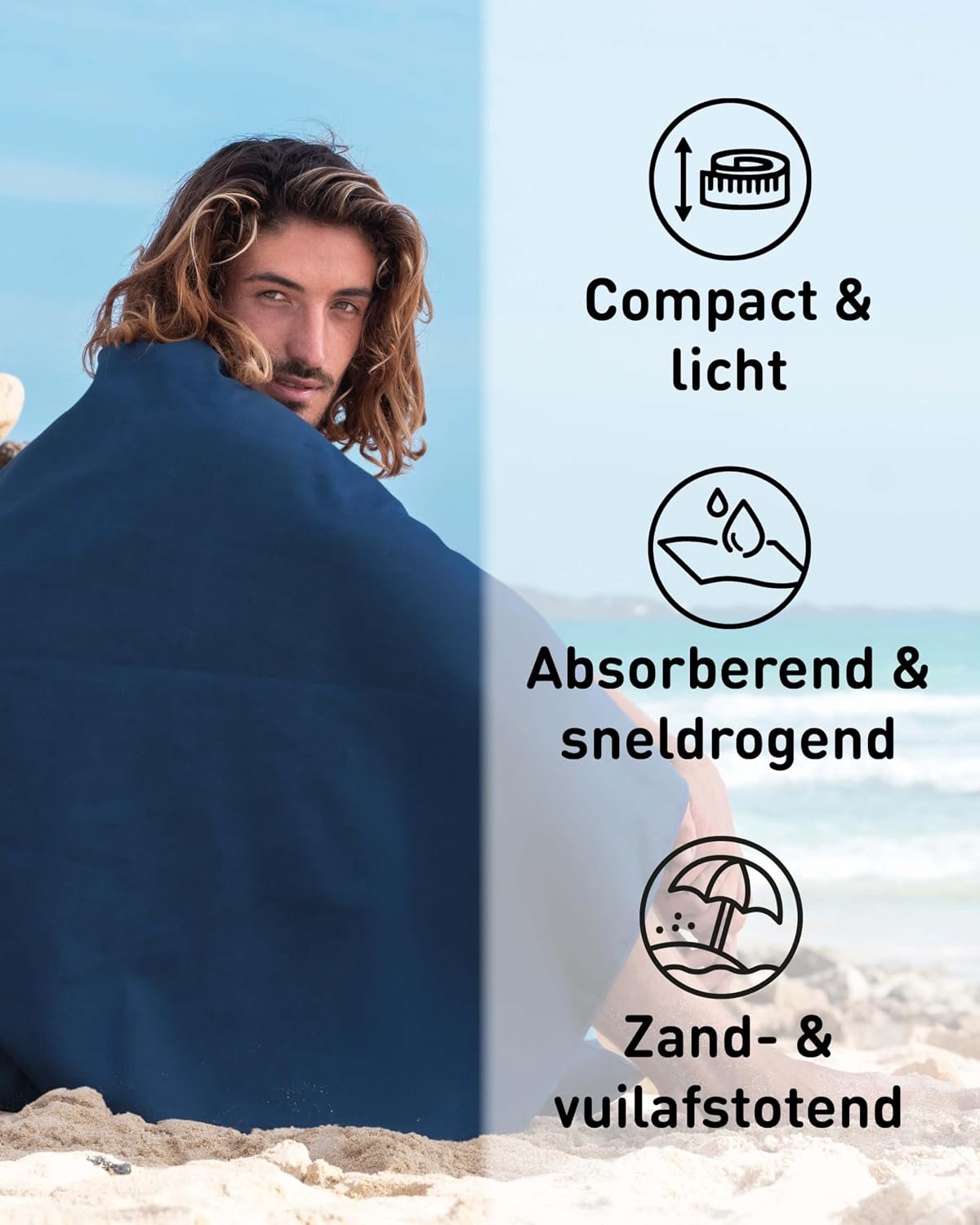 Famanu – Kleuren - 8 afmetingen - compact - ultralicht & sneldrogend - Microvezel handdoek - de perfecte sporthanddoek - strandlaken en reishanddoek