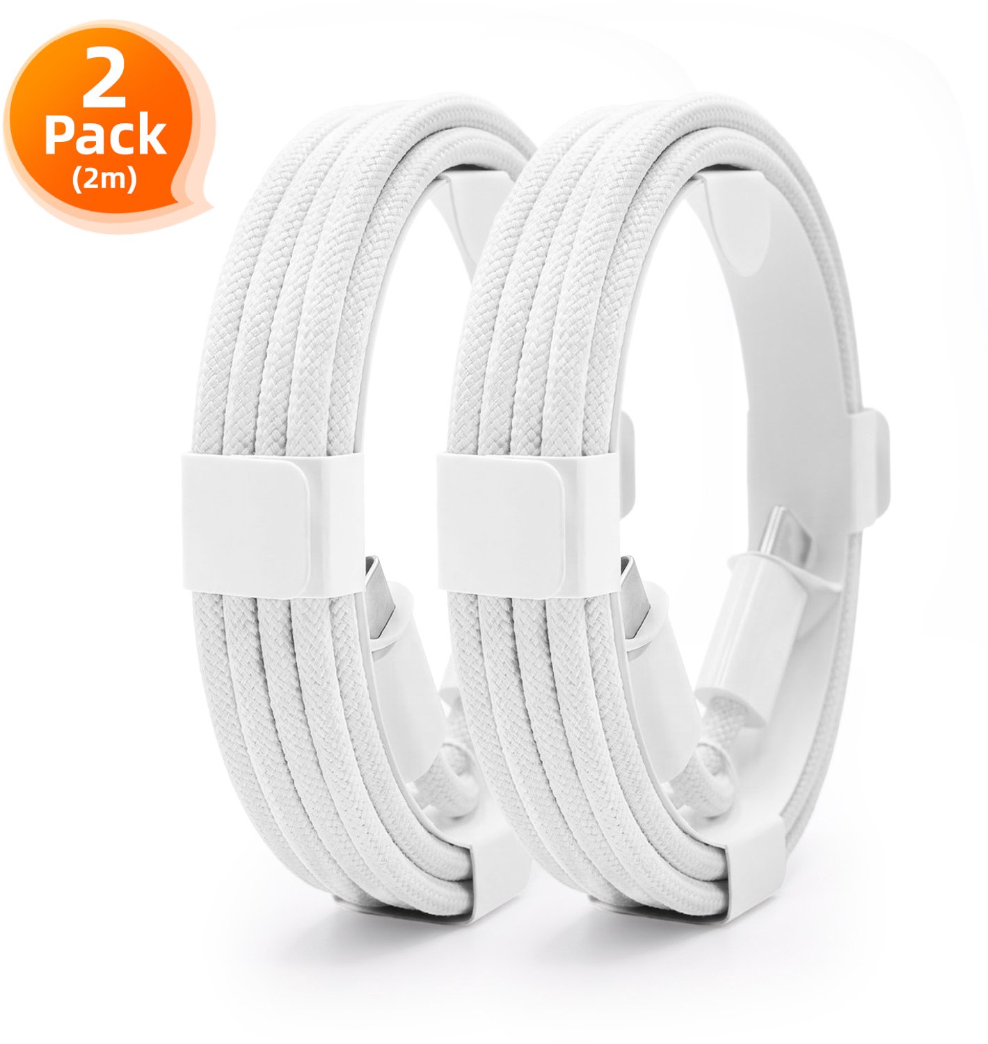 RAYOFI iphone kabel USB-C naar USB-C 2 Meter - USB C to C Kabel - Gevlochten Nylon - Oplader Kabel Geschikt Voor iPhone 15/15 Plus/15 Pro/15 Pro Max/16/16 Plus/16 Pro/16 Pro Max/17/17 Plus/17 Pro/17 Pro Max - Grijs - 2 stuks