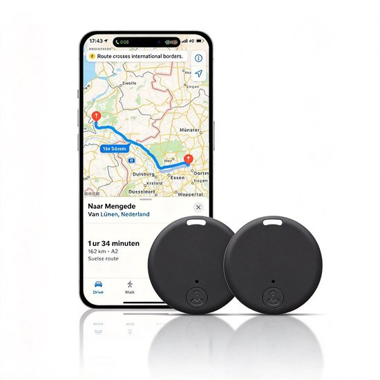 Namajunas-GPS Tracker Zonder Abonnement-2 stuks 38mm Mini-Real-Time Tracking-365 Dagen Batterij-IP65 Waterdicht-Anti-verlies-Anti-diefstal-Voor Apple iPhone&Android-Auto Fiets Kat Hond Kind-Ouder-Sleutels Bagage Portemonnee Rugzak