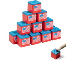 12 professionele biljartkrijten, blauw biljartkrijt met hoge hechting, accessoires voor karambola en snooker, antislip voor maximale precisie en controle, set van 12 stuks
