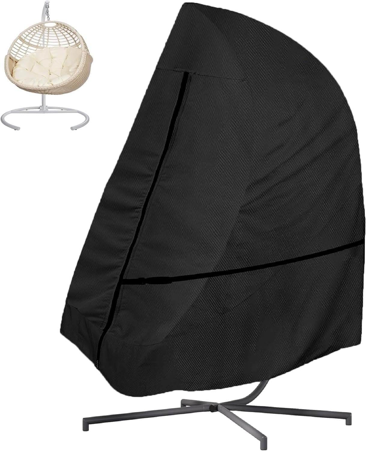 Famanu - Hangstoel hoes - Bescherming tegen weersinvloeden - Waterdicht 600D Oxford weefsel - Zwart 1 stuk