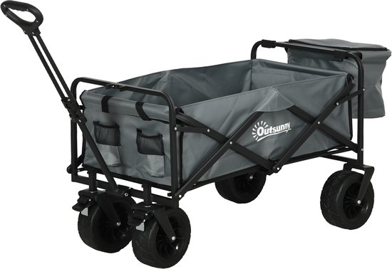 Bollerwagen vouwbare - Transportwagen 100 kg - opvouwbaar - stalen frame - Donkergrijs — afbeelding 2