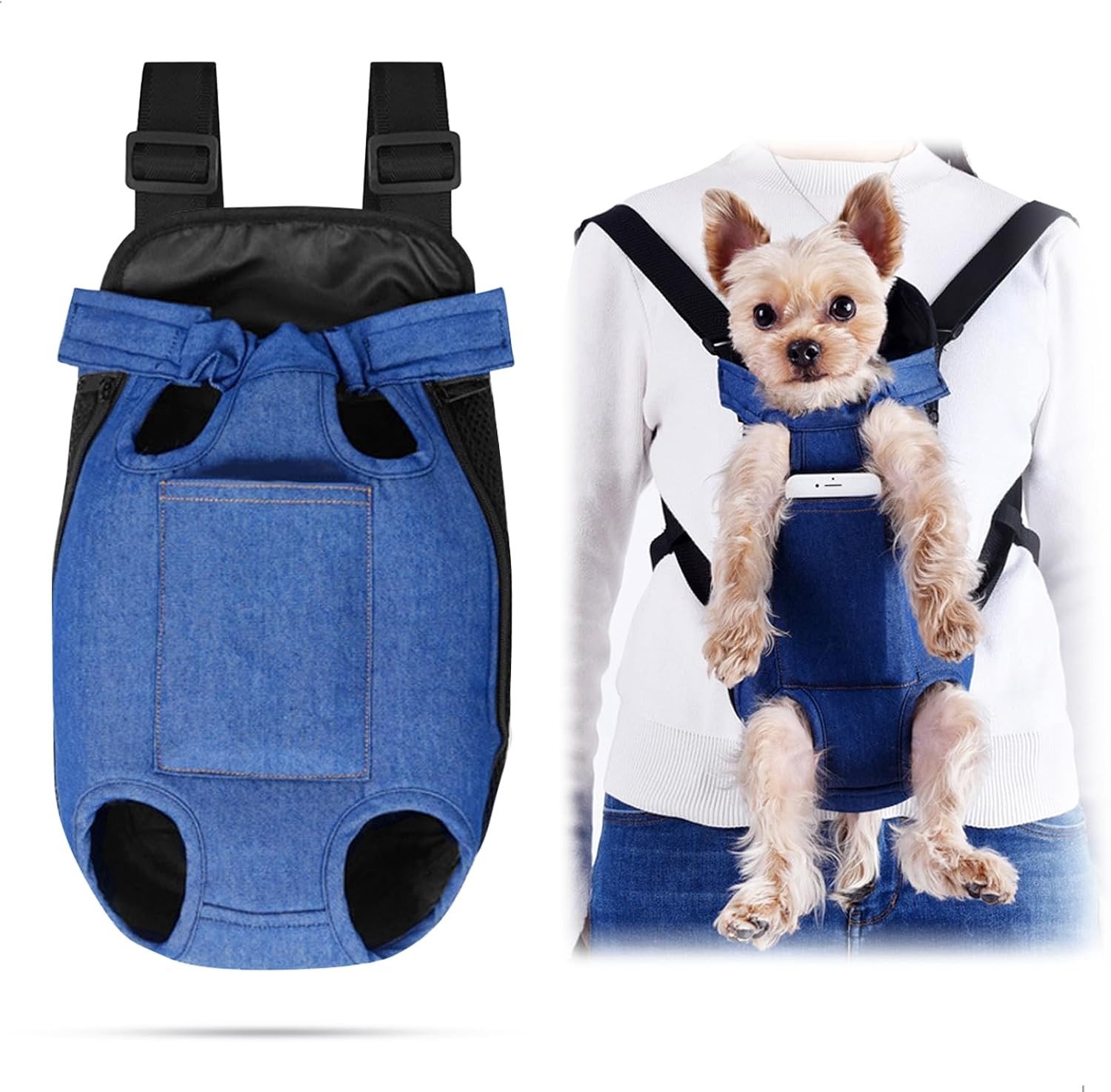 Comfortabele tas voor kleine honden met opbergvakken voor mobiel en snacks, heuptas voor wandelen met honden en katten