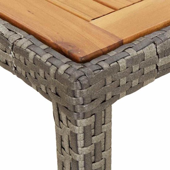 Tuintafel, 150 x 90 x 75 cm, van polyrotan met gepoedercoat stalen frame, modern design voor terras en tuin, onderhoudsvriendelijk en stabiel voor grote — afbeelding 2