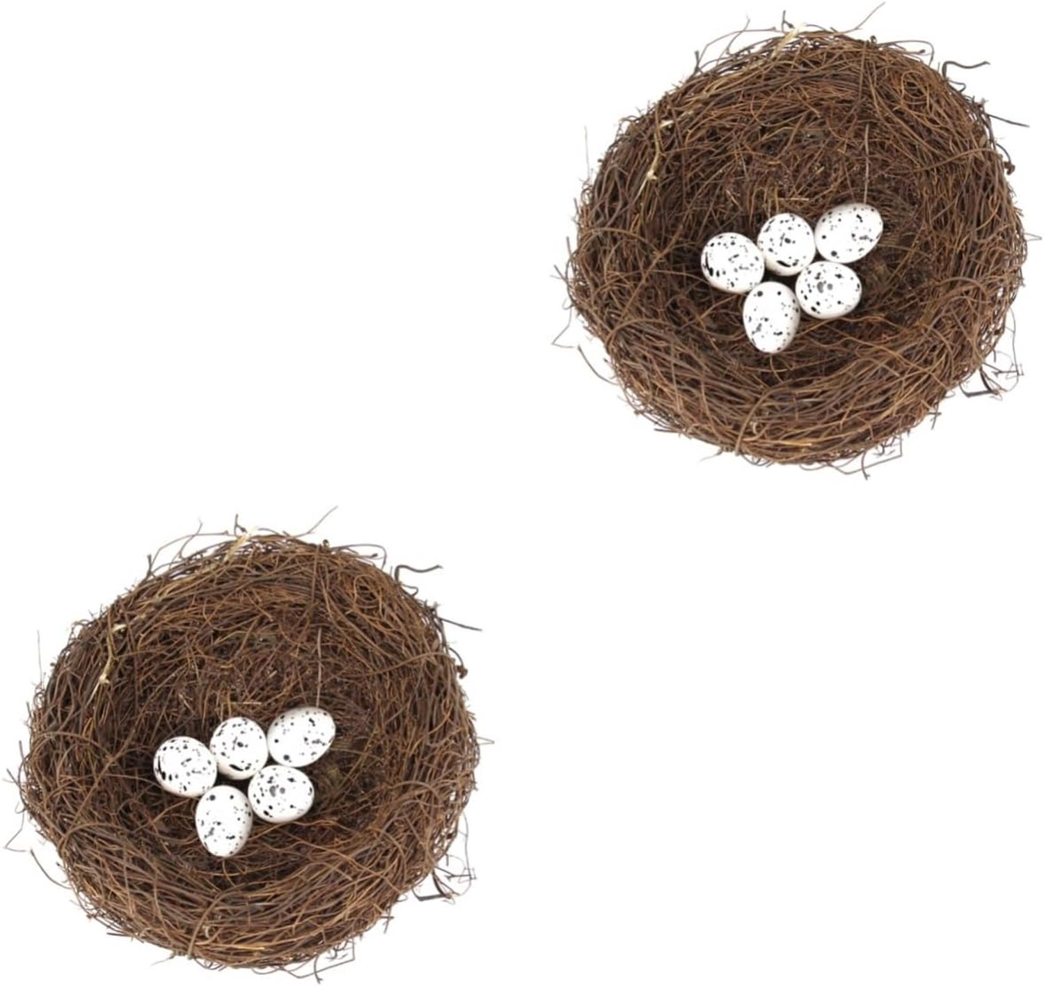 2 Sets simulatie vogelnest huisdecoratie vogels voor ambachten vogelhuisje ornament rekwisieten pasen rotan nest huishouden versieren imitatie eieren vogel eieren het vogelnest