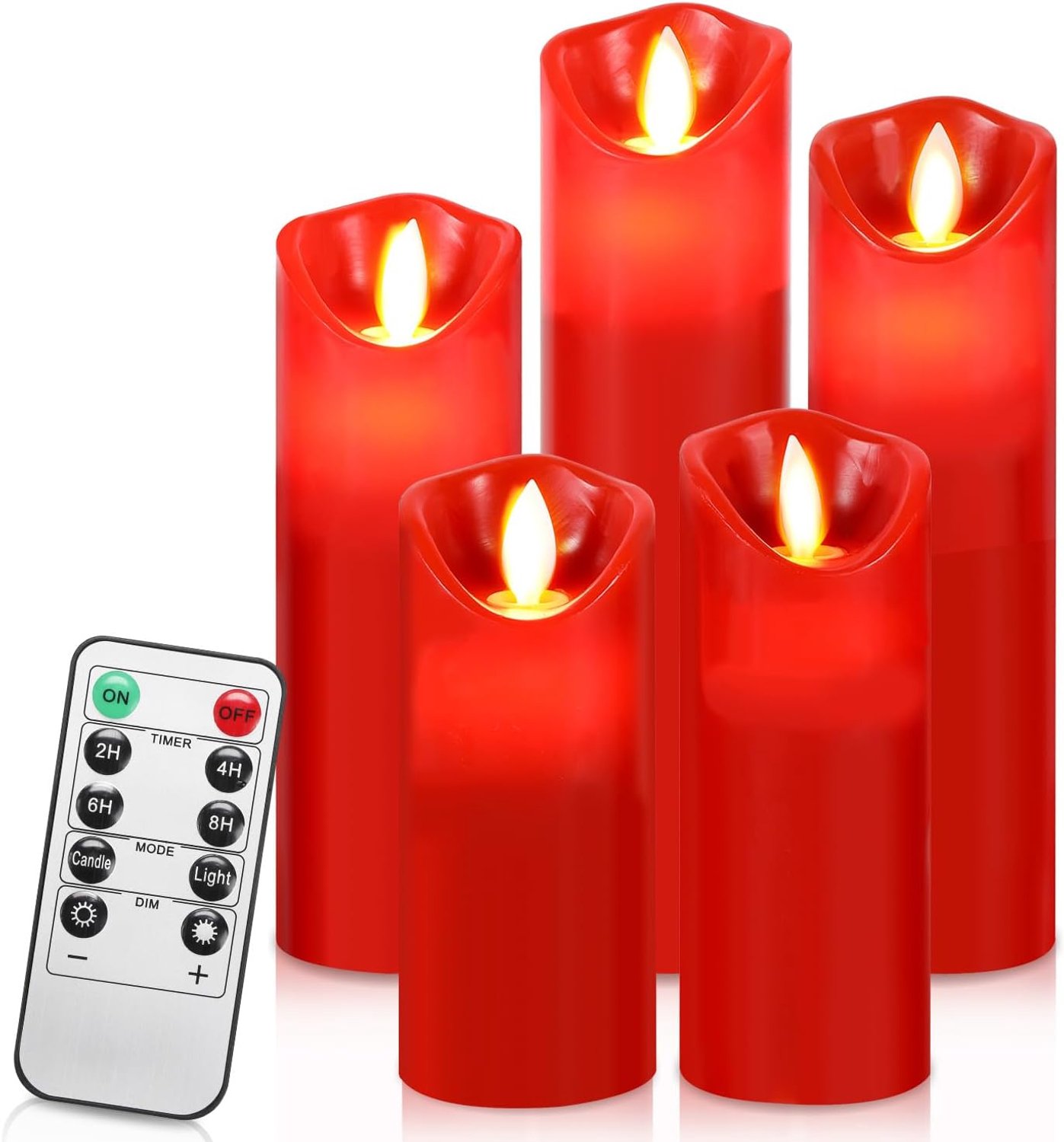 Rood set van 15 echte was met timer, afstandsbediening