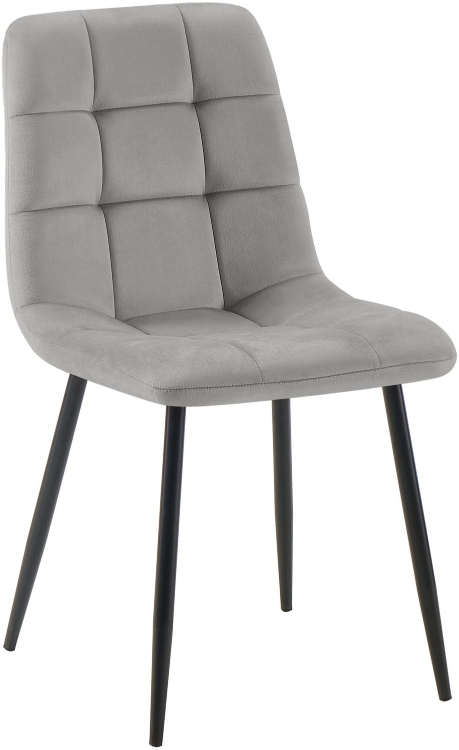 Luxe Comfort Eetkamerstoel - Fluweel - Grijs Fluweel/grijs
