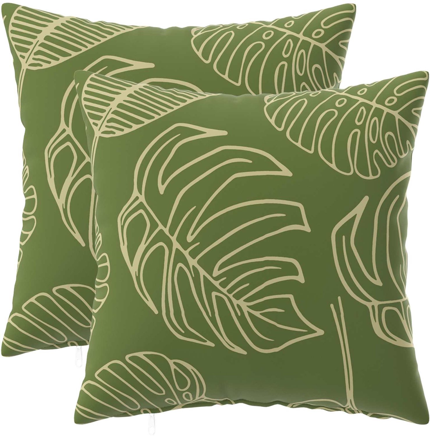vidaXL Dekenkussen - 2 - st - HEERLEN - Blad - Design - 50 - x - 50 - cm - Polyester Bladontwerp
