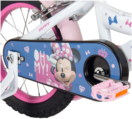 Disney Minnie Mouse Kinderfiets - Meisjes - 14 inch - Wit Roze - Twee handremmen — afbeelding 3