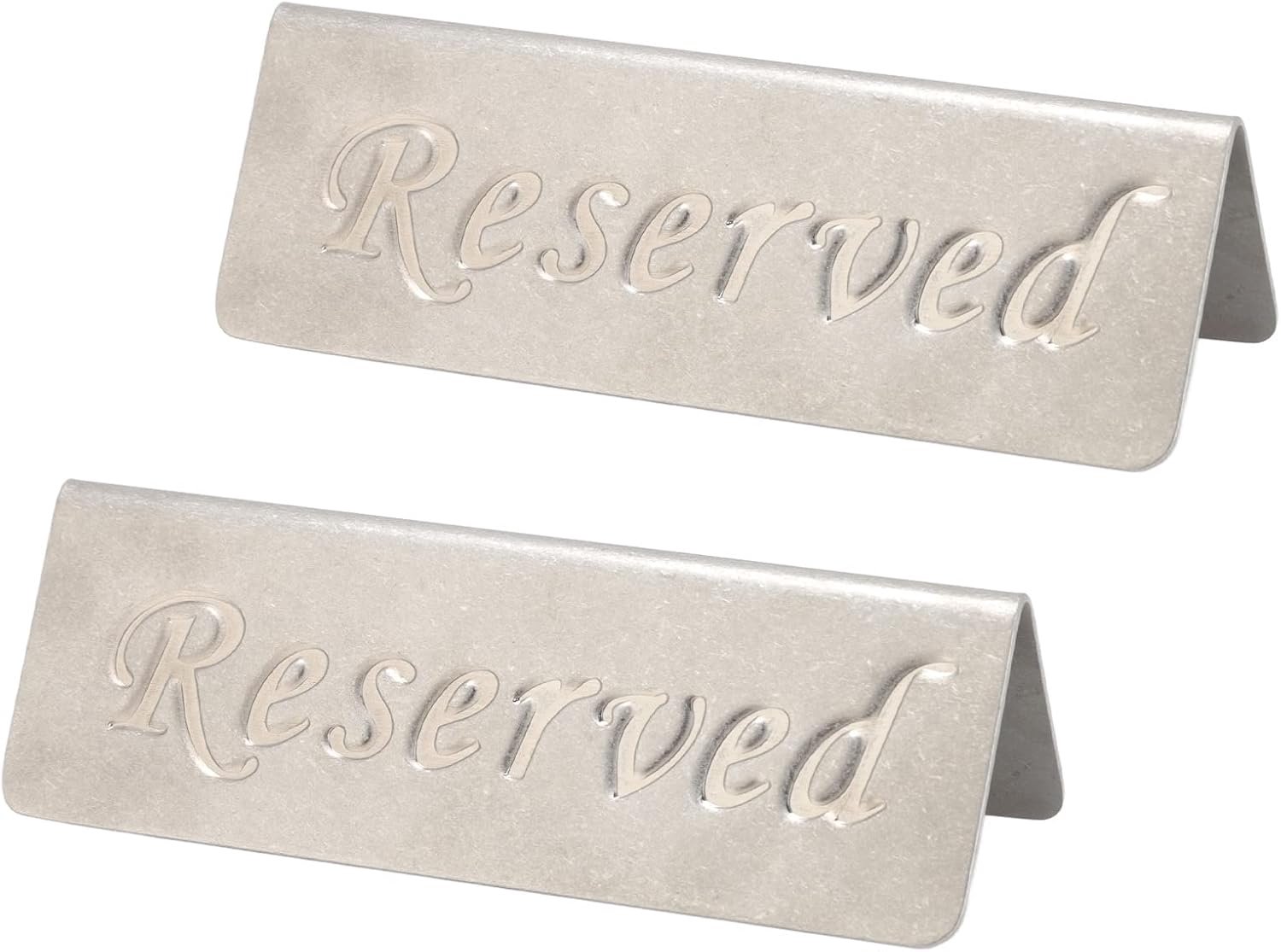 Elegante roestvrijstalen gereserveerde tafelborden voor theesalons - gemakkelijk te metalen gereserveerd bord - 2 stuks