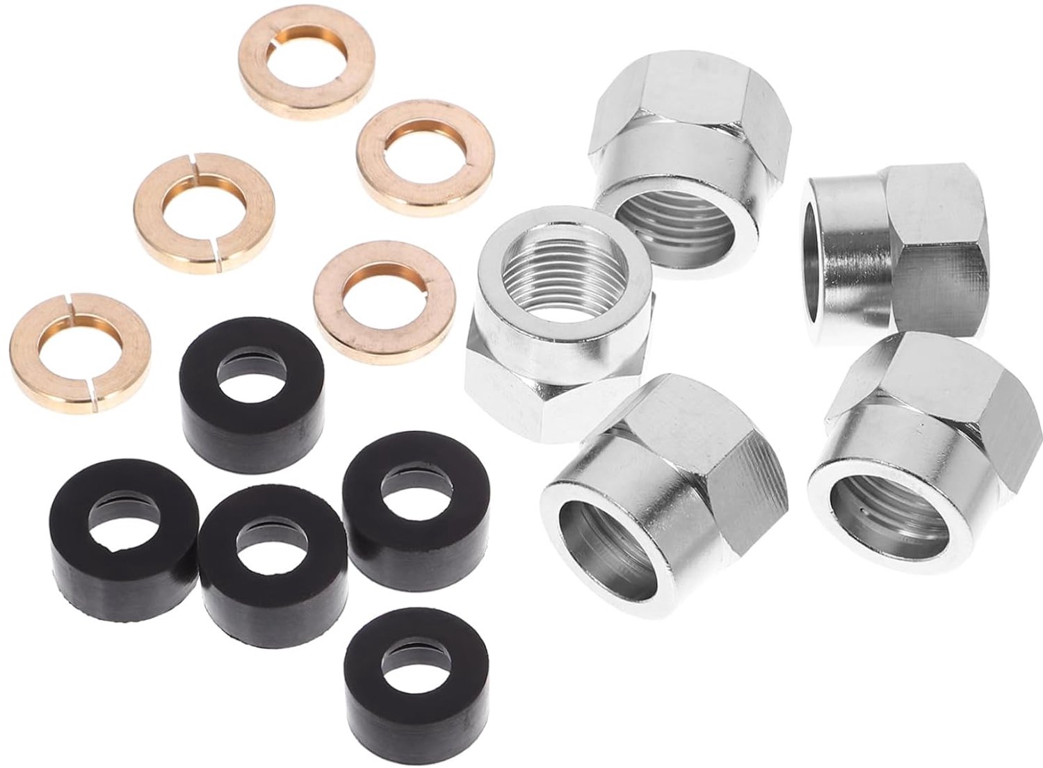 5stuks Versterkte Rvs Gasconnector Veilige Flare Nut Met Veer Voor Betrouwbare Gasverbinding Voor Thuisgebruik Professionele Toepassingen