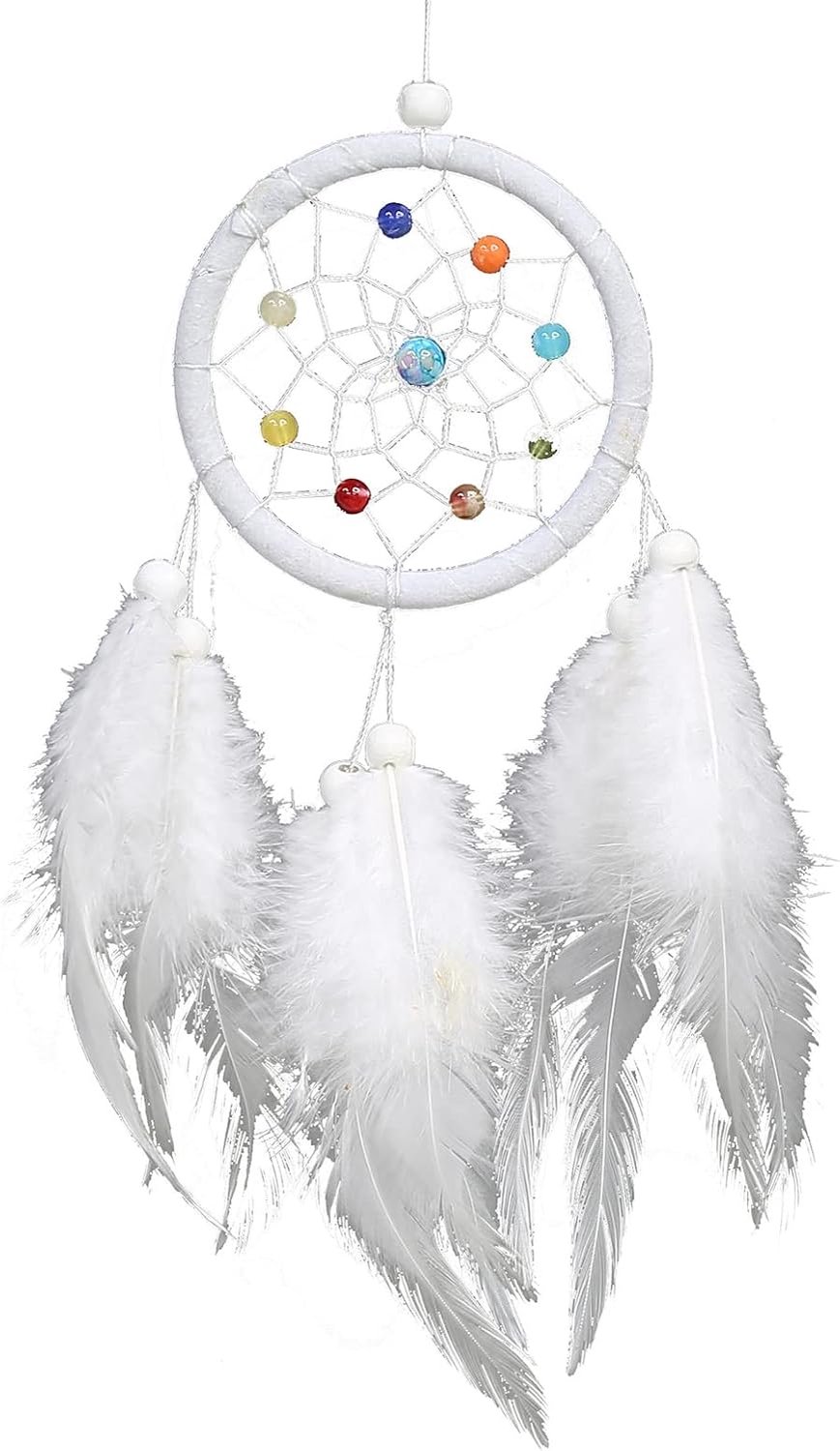 Indiase dromenvanger opknoping met rotan kraal veren muur auto decoratie ornament Dreamcatcher