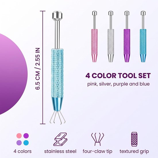 Tang Set, Roestvrij Staal met 4 Klauwen, Sieraden Wissel Gereedschap voor Piercings, Compatibel met Diverse Sieraden — afbeelding 2